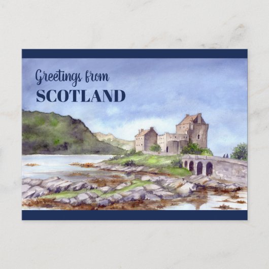 Eilean Donan Castle Waterverf Painting Briefkaart (Voorkant)