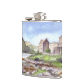 Eilean Donan Castle Waterverf Painting Heupfles (Links)