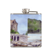 Eilean Donan Castle Waterverf Painting Heupfles (Achterkant)