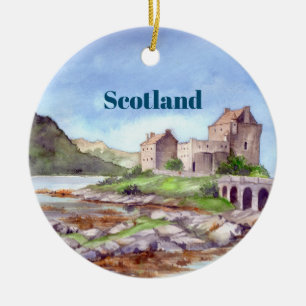 Eilean Donan Castle Waterverf Painting Keramisch Ornament