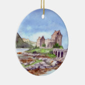 Eilean Donan Castle Waterverf Painting Keramisch Ornament (Rechts)