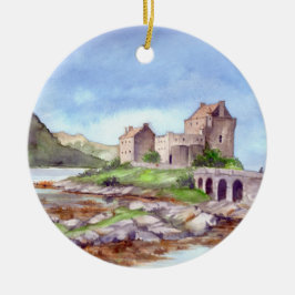 Eilean Donan Castle Waterverf Painting Keramisch Ornament