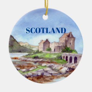 Eilean Donan Castle Waterverf Painting Keramisch Ornament