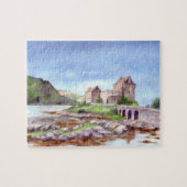 Eilean Donan Castle Waterverf Painting Legpuzzel (Horizontaal)