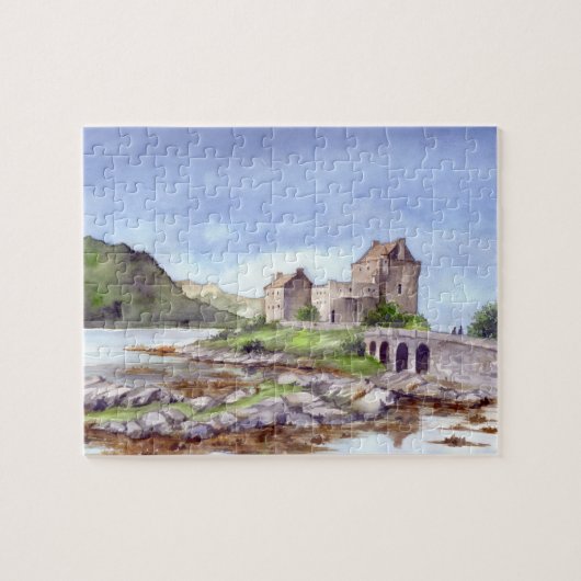 Eilean Donan Castle Waterverf Painting Legpuzzel (Horizontaal)