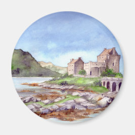 Eilean Donan Castle Waterverf Painting Magneet