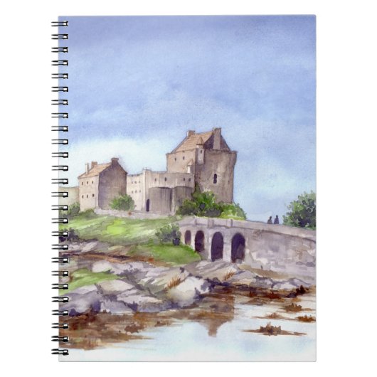 Eilean Donan Castle Waterverf Painting Notitieboek (Voorkant)
