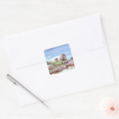 Eilean Donan Castle Waterverf Painting Vierkante Sticker (Envelop)