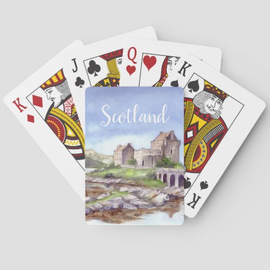 Eilean Donan Kasteel Aquarel Schilderij Pokerkaarten (Achterkant)