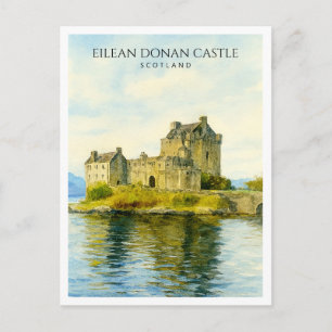 Eilean Donan Kasteel Schotland Reis Postkaart Kuns Feestdagenkaart