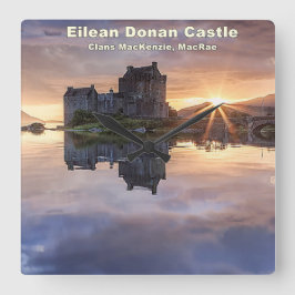 Eilean Donan - MacKenzie/MacRae Vierkante Klok