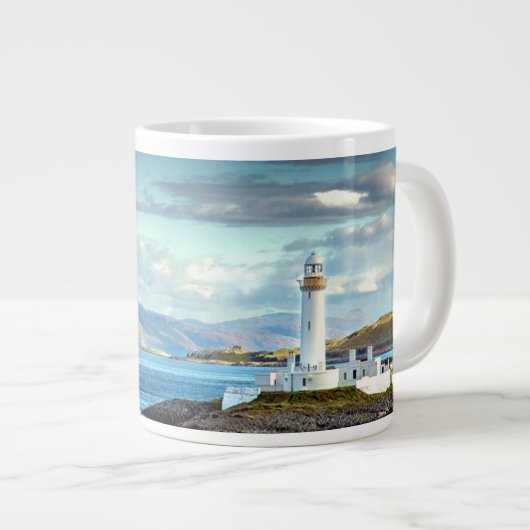 Eilean Musdile Lighthouse Scotland Schilderachtig  Grote Koffiekop (Voorkant rechts)