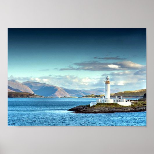 Eilean Musdile Lighthouse Scotland Schilderachtig  Poster (Voorkant)