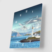 Eilean Musdile Lighthouse Scotland Schilderachtig  Vierkante Klok (Hoek)