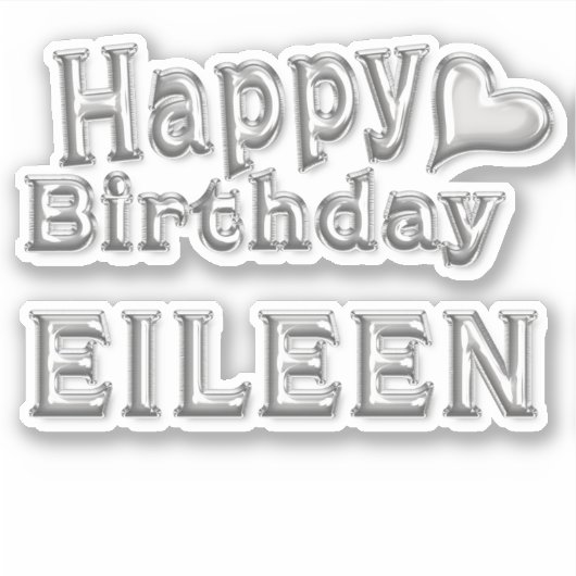 Eileen Happy Birthday silver Aufkleber Sticker (Voorkant)