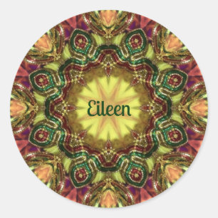 EILEEN ~ KALEIDOSCOPE CHRISTMAS ~ RONDE STICKER