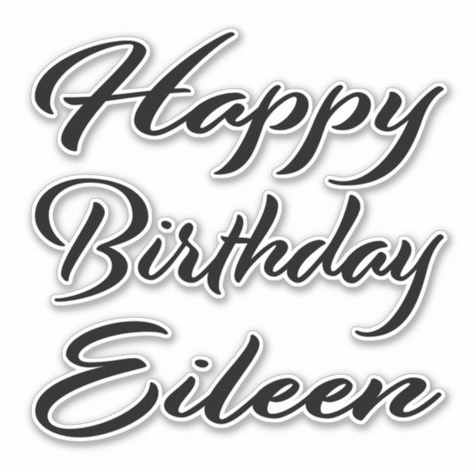 Eileen Name Vorname black Sticker Geburtstag (Voorkant)
