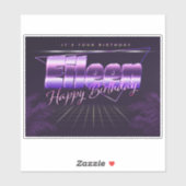 Eileen Name Vorname lila retro Sticker Geburtstag (Vel)