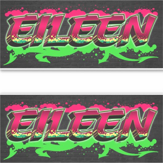 Eileen Vorname Name Graffiti Aufkleber Sticker (Voorkant)