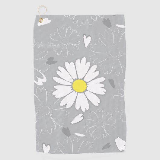 Eilin's Daisy Flower Golfhanddoek (Voorkant)