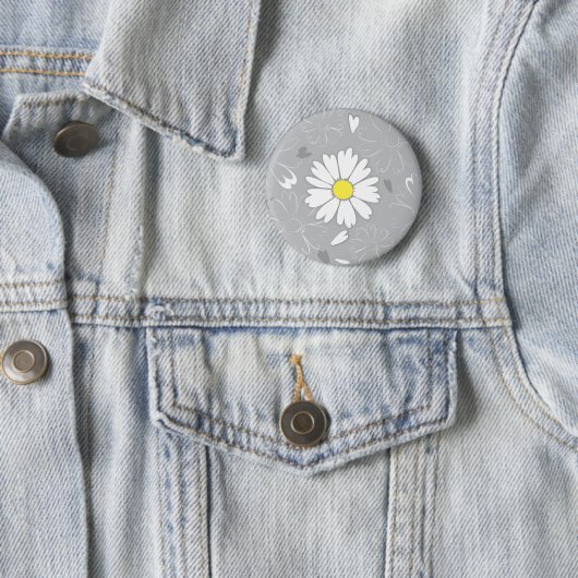 Eilin's Daisy Flower Ronde Button 5,7 Cm (In situ)