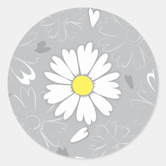 Eilin's Daisy Flower Ronde Sticker (Voorkant)