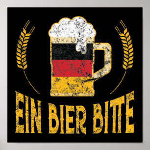 Ein Bier Bitte German Flag One Beer alsjeblieft Poster
