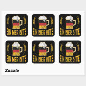 Ein Bier Bitte German Flag One Beer alsjeblieft Vierkante Sticker (Vel)
