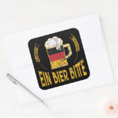 Ein Bier Bitte German Flag One Beer alsjeblieft Vierkante Sticker (Envelop)