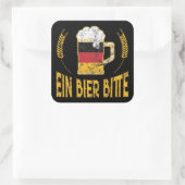 Ein Bier Bitte German Flag One Beer alsjeblieft Vierkante Sticker (Tas)