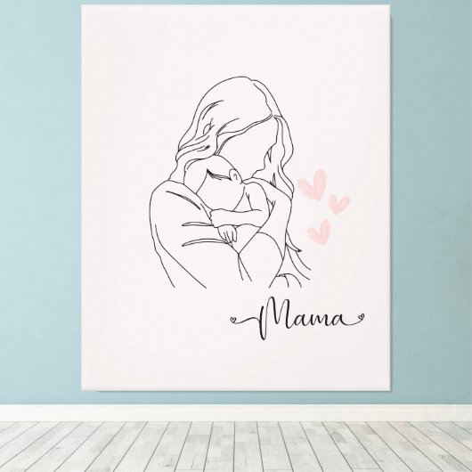 Ein danke an alle mamas canvas afdruk (Insitu (Houten vloer))