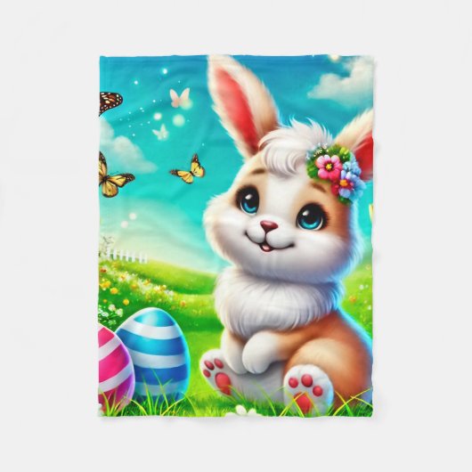 Ein glücklicher Hase Fleece Deken (Voorkant)