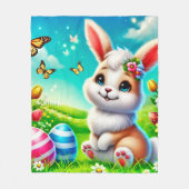 Ein glücklicher Hase Fleece Deken (Voorkant)