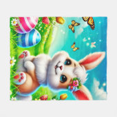 Ein glücklicher Hase Fleece Deken (Voorkant (Horizontaal))