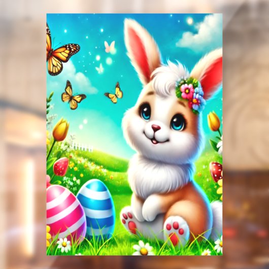 Ein glücklicher Hase Raamsticker (Vel 2)