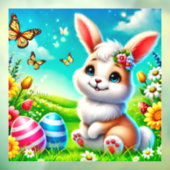 Ein glücklicher Hase Raamsticker (Vel 3)