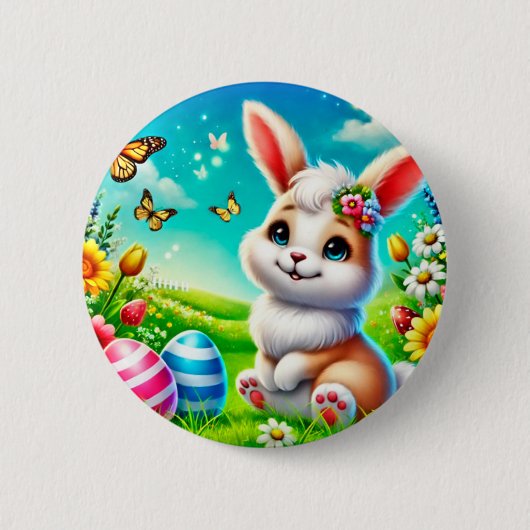 Ein glücklicher Hase Ronde Button 5,7 Cm (Voorkant)