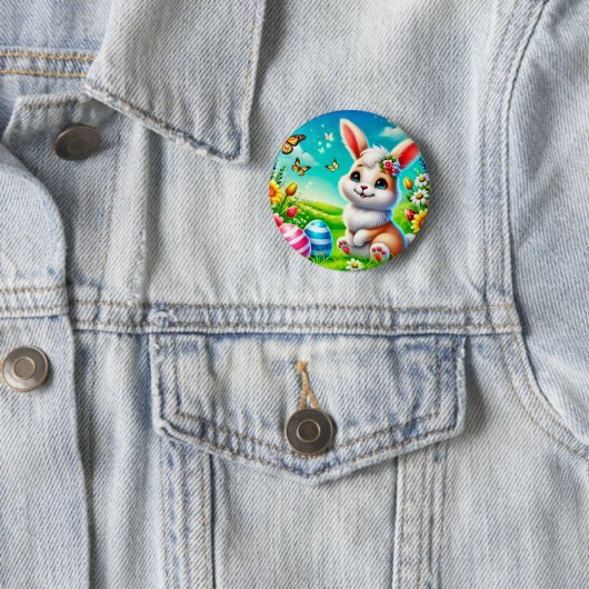 Ein glücklicher Hase Ronde Button 5,7 Cm (In situ)