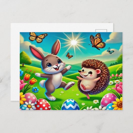 Ein glücklicher Hase und Igel Briefkaart (Voorkant / Achterkant)