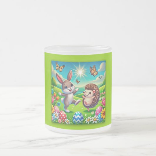 Ein glücklicher Hase und Igel Matglas Koffiemok (Center)