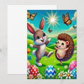 Ein glücklicher Hase und Igel Save The Date (Voorkant / Achterkant)
