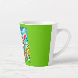 Ein glücklicher Hasse Latte Mok