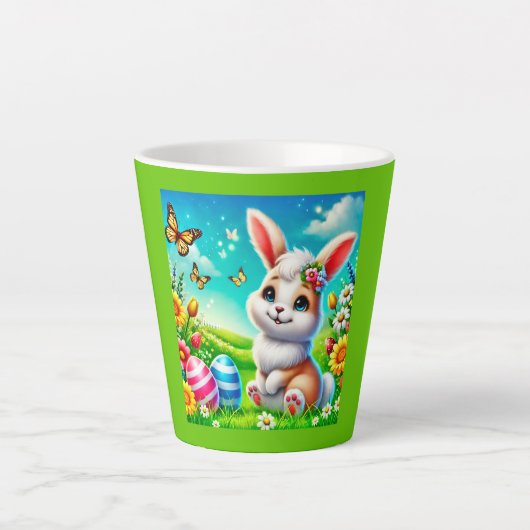 Ein glücklicher Hasse Latte Mok (Voorkant)