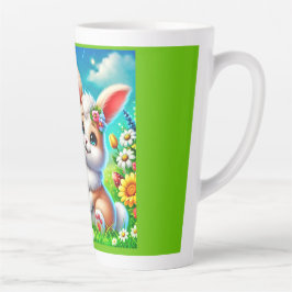 Ein glücklicher Hasse Latte Mok