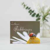 Ein Glücksbringer mit Marienkäfer Briefkaart (Staand voorkant)