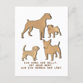Ein Hund der bellt ist mehr wert Hundeliebe Spruch Briefkaart