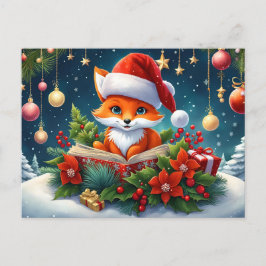 Ein kleiner Fuchs als Weihnachtsmann verkleidet 3a Briefkaart
