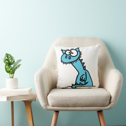 Ein niedlicher Drache in blau Kussen (Stoel)