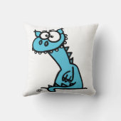 Ein niedlicher Drache in blau Kussen (Achterkant)