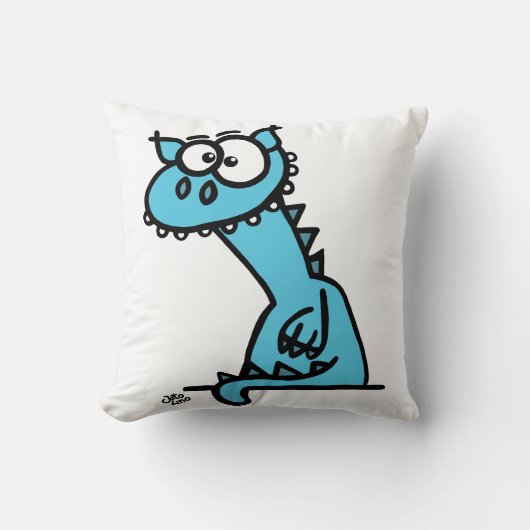 Ein niedlicher Drache in blau Kussen (Voorkant)